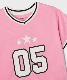 tee-shirt de sport court a manches courtes fille rose vif tee-shirtsL444601_2