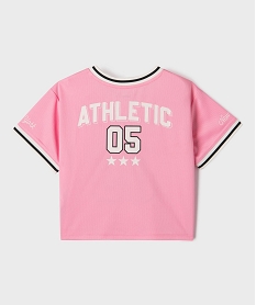 tee-shirt de sport court a manches courtes fille rose vif tee-shirtsL444601_4