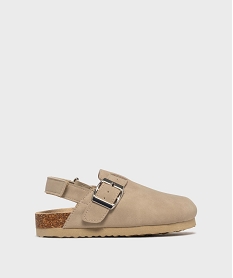 GEMO Sabots à bride scratch fille Beige