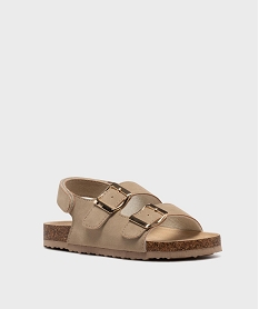sandales a double bride et scratch au talon fille - lovely wings beige standardL445001_2