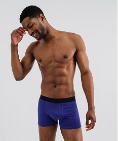 GEMO Boxers en coton biologique uni et imprimé homme (lot de 2) Bleu