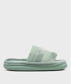 GEMO Chaussons mules bout ouvert sur épaisse semelle femme - Isotoner Vert