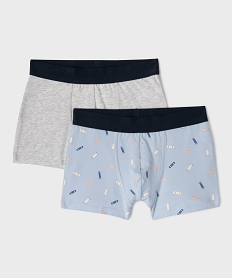 GEMO Boxer en coton stretch garçon (lot de 2) Bleu