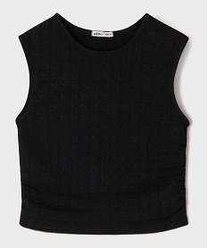 GEMO Tee-shirt sans manches texturé et cintré fille noir standard