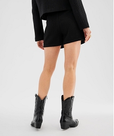 GEMO Jupe short aspect tweed femme noir standard
