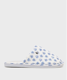 GEMO Chaussons mules à motifs fleuris femme - LuluCastagnette Blanc
