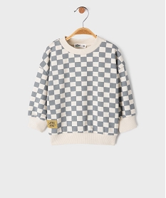 GEMO Sweat à motif damier bébé garçon Gris