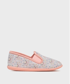 GEMO Chaussons enveloppants à motifs arc-en-ciel fille Gris