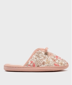 GEMO Chaussons mules à motifs fleuris semelle femme Rose