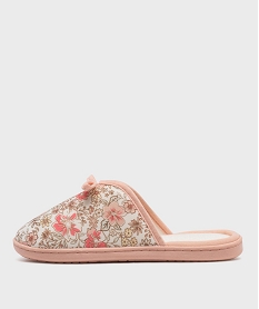 chaussons mules a motifs fleuris semelle femme roseL465701_3