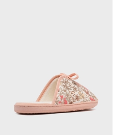 chaussons mules a motifs fleuris semelle femme roseL465701_4