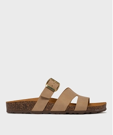 mules semelle interieure cuir anatomique femme beige standard sandales plates et nu-piedsL471701_2