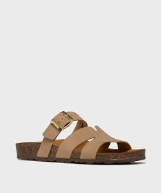 mules semelle interieure cuir anatomique femme beige standard sandales plates et nu-piedsL471701_3