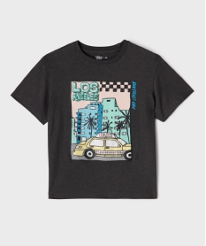 GEMO Tee-shirt manches courtes imprimé garçon Gris