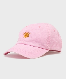 GEMO Casquette en toile denim avec soleil brodé femme Rose