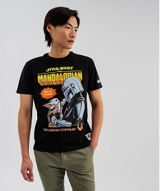 GEMO Tee-shirt manches courtes imprimé homme - The Mandalorian noir standard