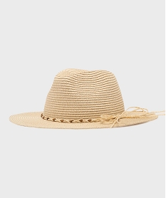 GEMO Chapeau panama en paille de papier femme Beige