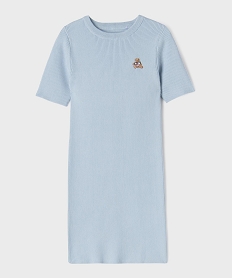 GEMO Robe pull en maille côtelée fille - LuluCastagnette x Alizée Bleu