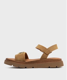 sandales a semelle crantee dessus cuir femme - taneo beige standard sandales plates et nu-piedsL480301_3
