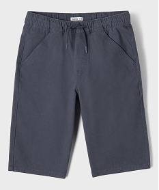 GEMO Bermuda en coton stretch coupe loose avec taille élastique garçon Bleu