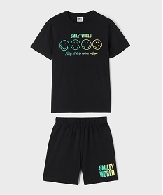 GEMO Pyjashort avec motifs Smiley garçon - Smiley World noir standard