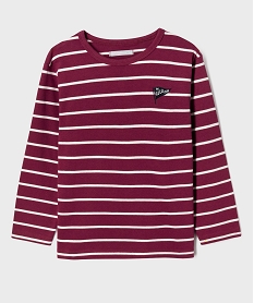 GEMO Tee-shirt manches longues à rayures garçon - LuluCastagnette Rouge