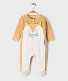 GEMO Pyjama en velours ouvert devant motif renard bébé garçon Orange