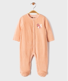 GEMO Pyjama en velours côtelé fermeture sur l’avant bébé fille Orange