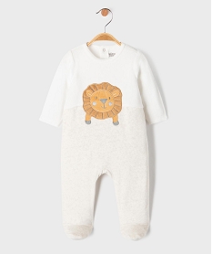 GEMO Pyjama en velours motif lion bébé Beige
