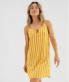 GEMO Nuisette à rayures en viscose femme jaune chine