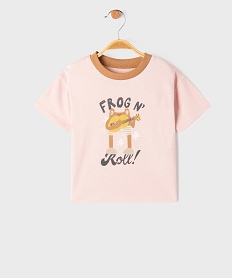 GEMO Tee-shirt manches courtes avec motif musique bébé garçon rose standard
