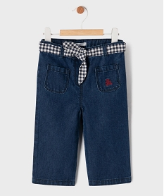 GEMO Jean large avec ceinture fantaisie bébé fille - LuluCastagnette Bleu