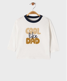 GEMO Tee-shirt manches longues en jersey de coton imprimé bébé garçon blanc standard