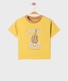 GEMO Tee-shirt manches courtes avec motif musique bébé garçon Jaune