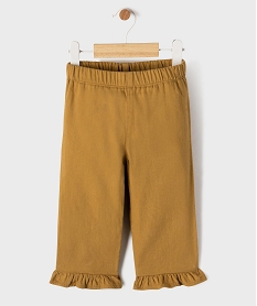 GEMO Pantalon en coton avec finitions volantées bébé fille Orange