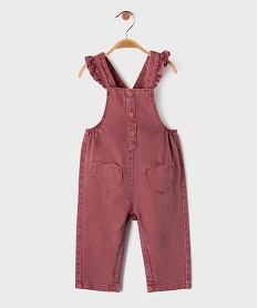 GEMO Salopette en jean colorée avec entrejambe zippé bébé fille Rose