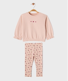 GEMO Ensemble 2 pièces sweat + legging bébé fille Rose