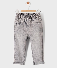 GEMO Jean délavé avec taille ajustable bébé fille gris standard