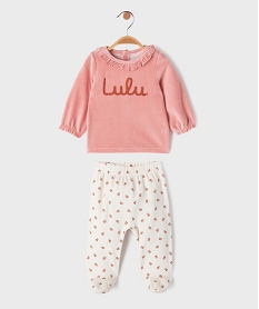 GEMO Pyjama 2 pièces en velours bébé fille - LuluCastagnette rose standard