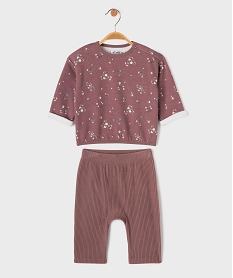 GEMO Ensemble 2 pièces sweat + pantalon côtelé bébé violet standard