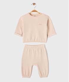 GEMO Ensemble 2 pièces bébé garçon : sweat et pantalon beige standard