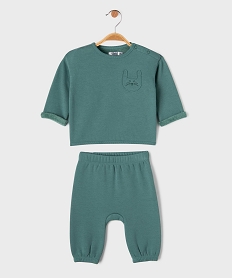 GEMO Ensemble 2 pièces bébé garçon : sweat et pantalon Vert