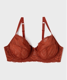GEMO Soutien-gorge emboitant en dentelle bonnets souples grande taille Brun