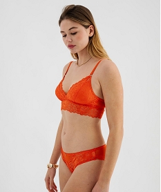 GEMO Soutien-gorge triangle en dentelle avec mousses amovibles Rouge