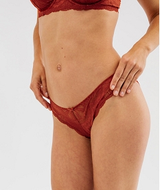 GEMO Culotte en dentelle et tulle femme (lot de 2) Brun