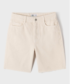 GEMO Short en jean long avec finition bord-franc fille Beige
