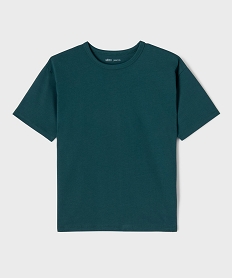 GEMO Tee-shirt manches courtes oversize en coton épais garçon Vert