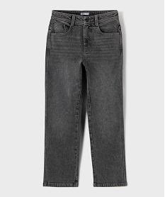GEMO Jean regular en denim de coton stretch délavé garçon Gris