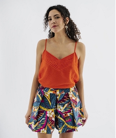 GEMO Top à bretelles en viscose femme Rouge