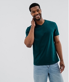 GEMO Tee-shirt à manches courtes et col V homme Vert